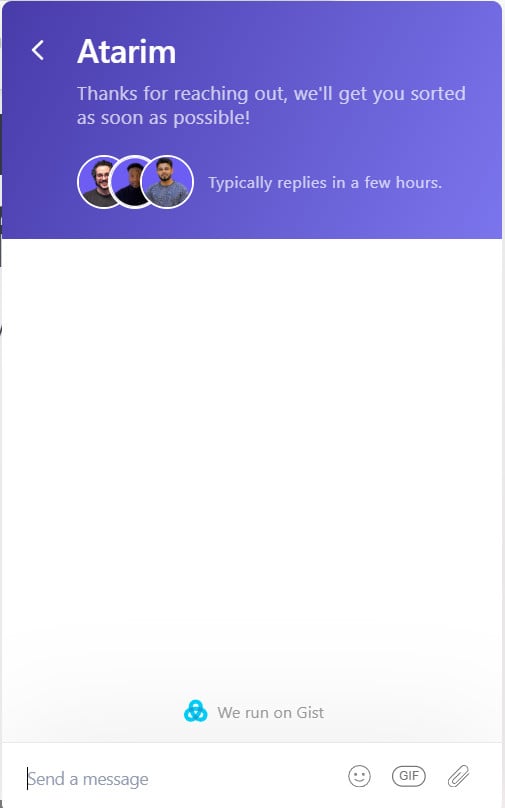 Atarim's live support