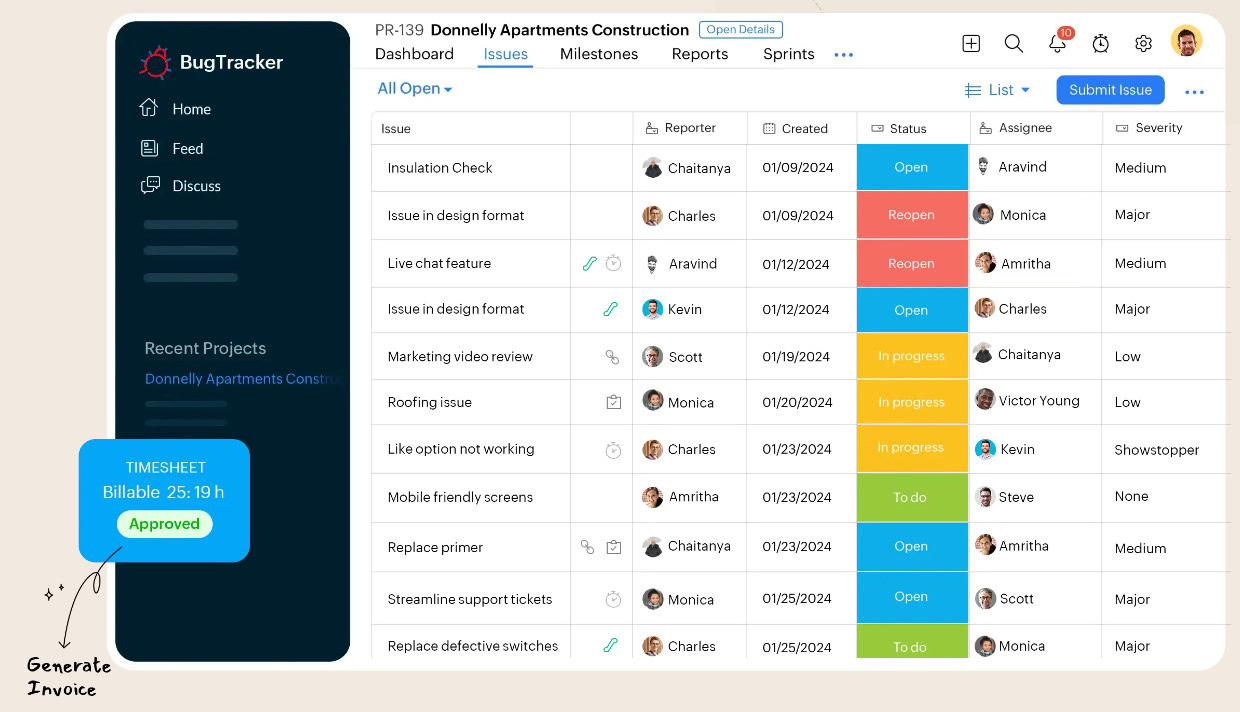 Zoho BugTracker